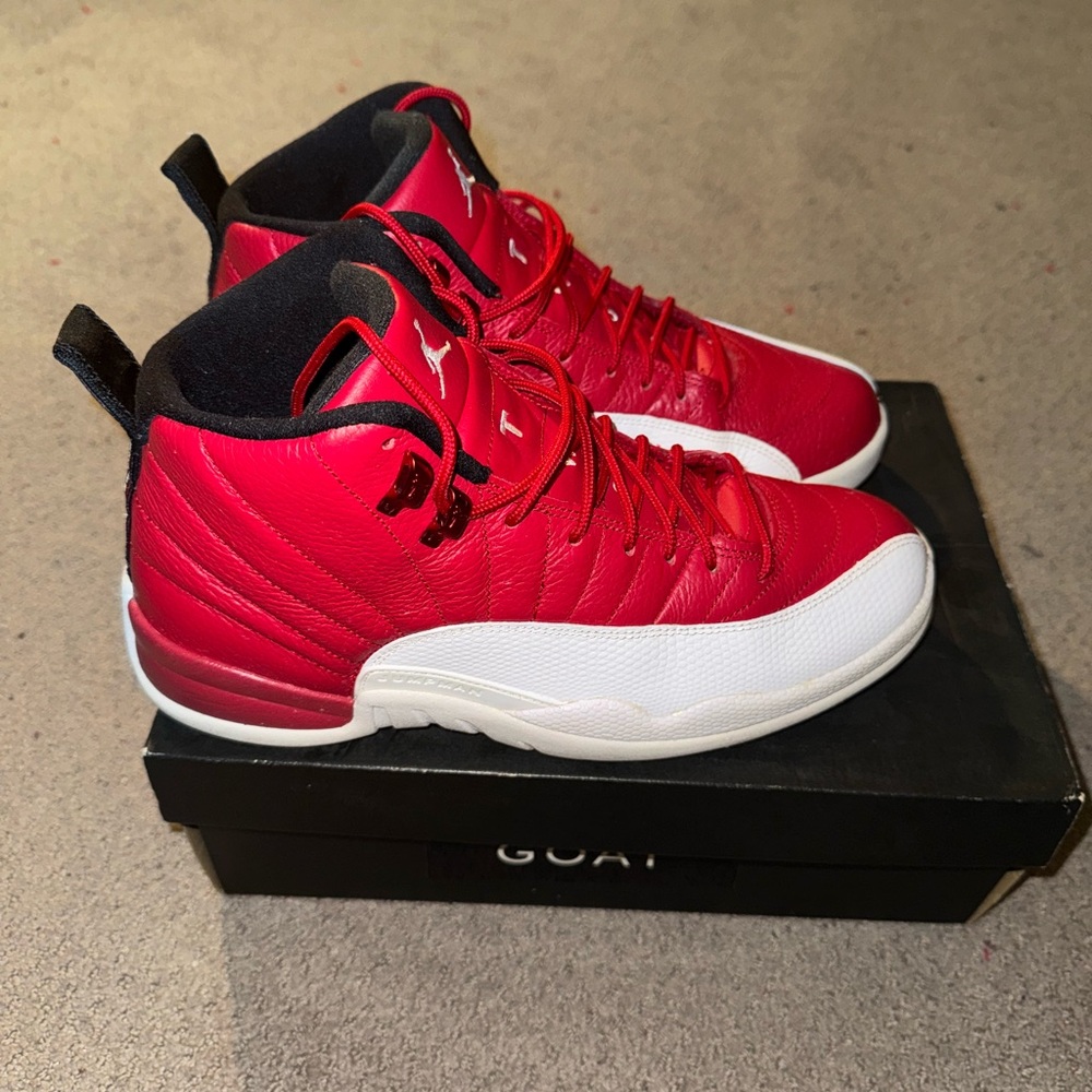 Red and White Air Jordan Sneakers